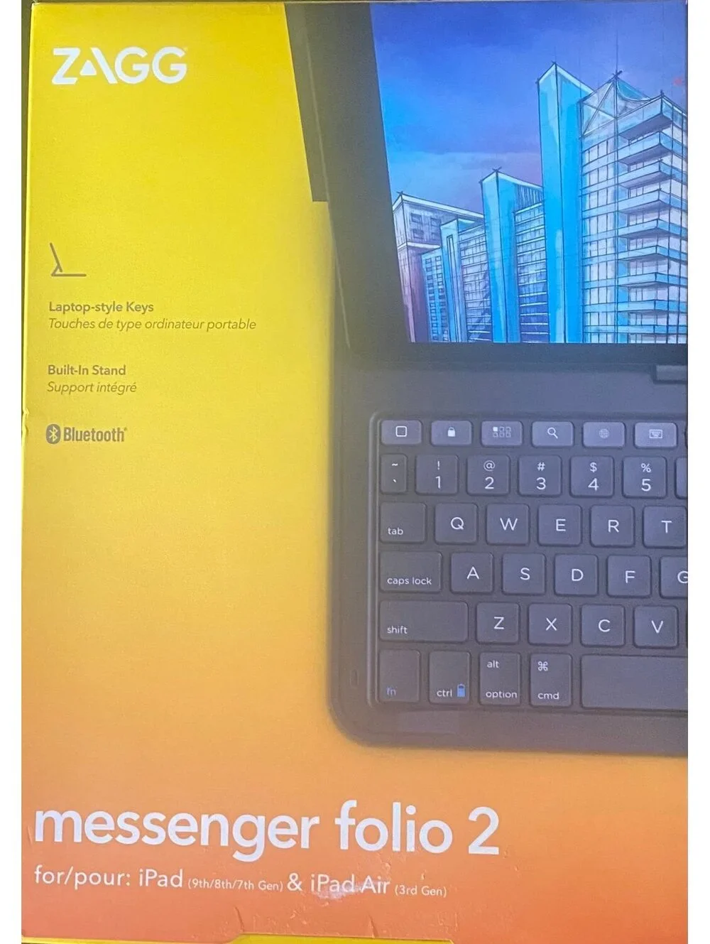 Zagg Messenger Folio 2 Tablet Keyboard and Case for iPad 9,8,7Gen/iPadAir3rd Gen
